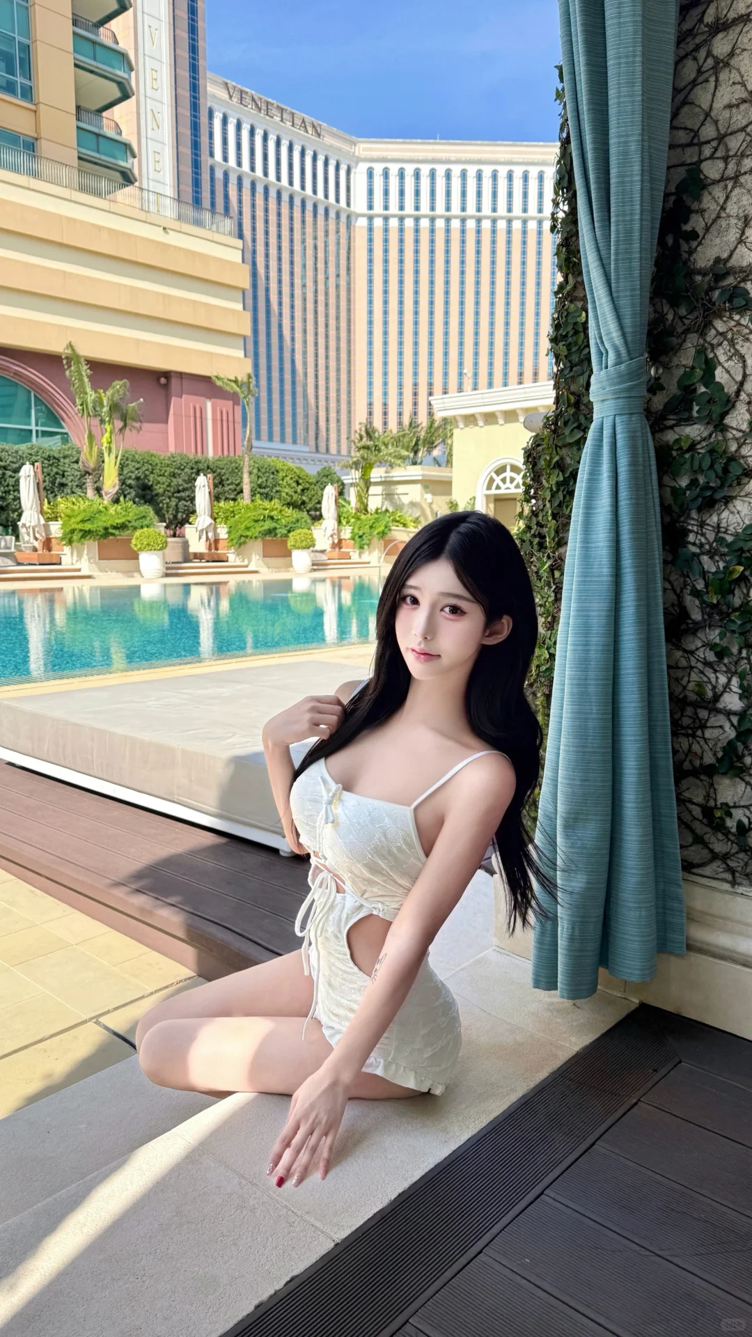 TS穿泳装在泳池 尴尬了