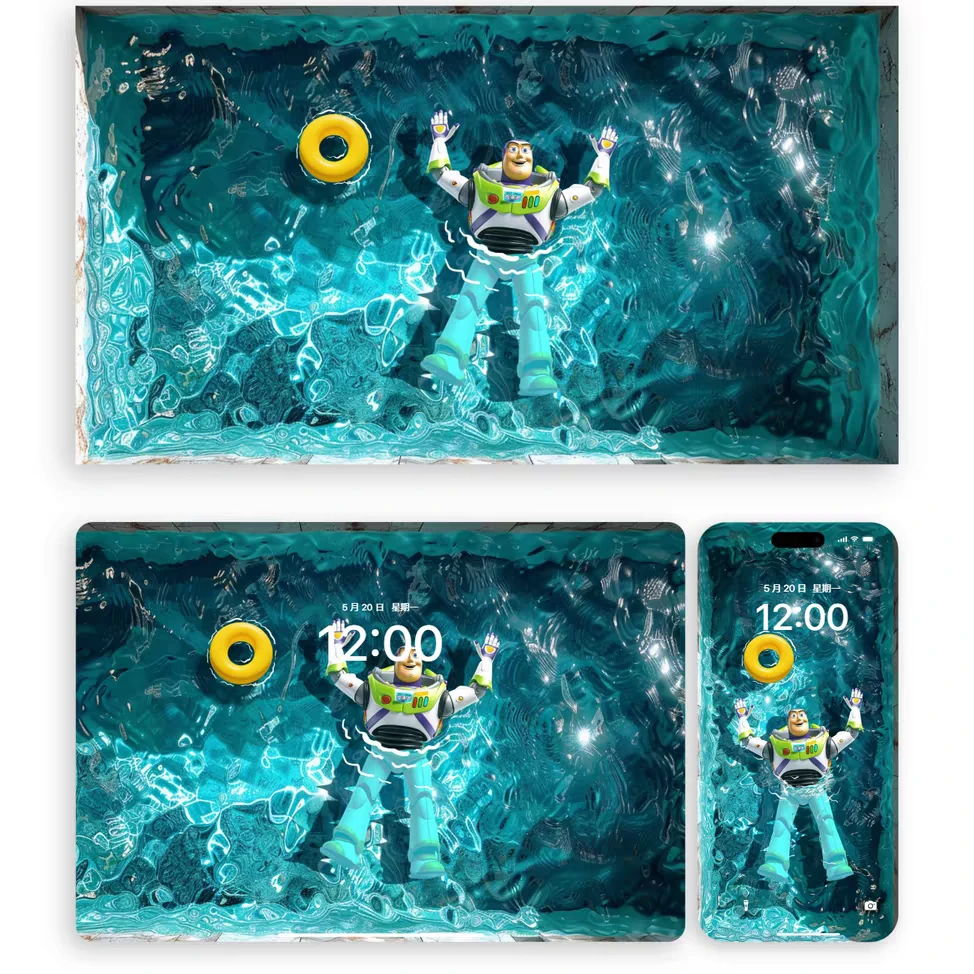 巴斯光年泳池胡迪、太可爱了！10