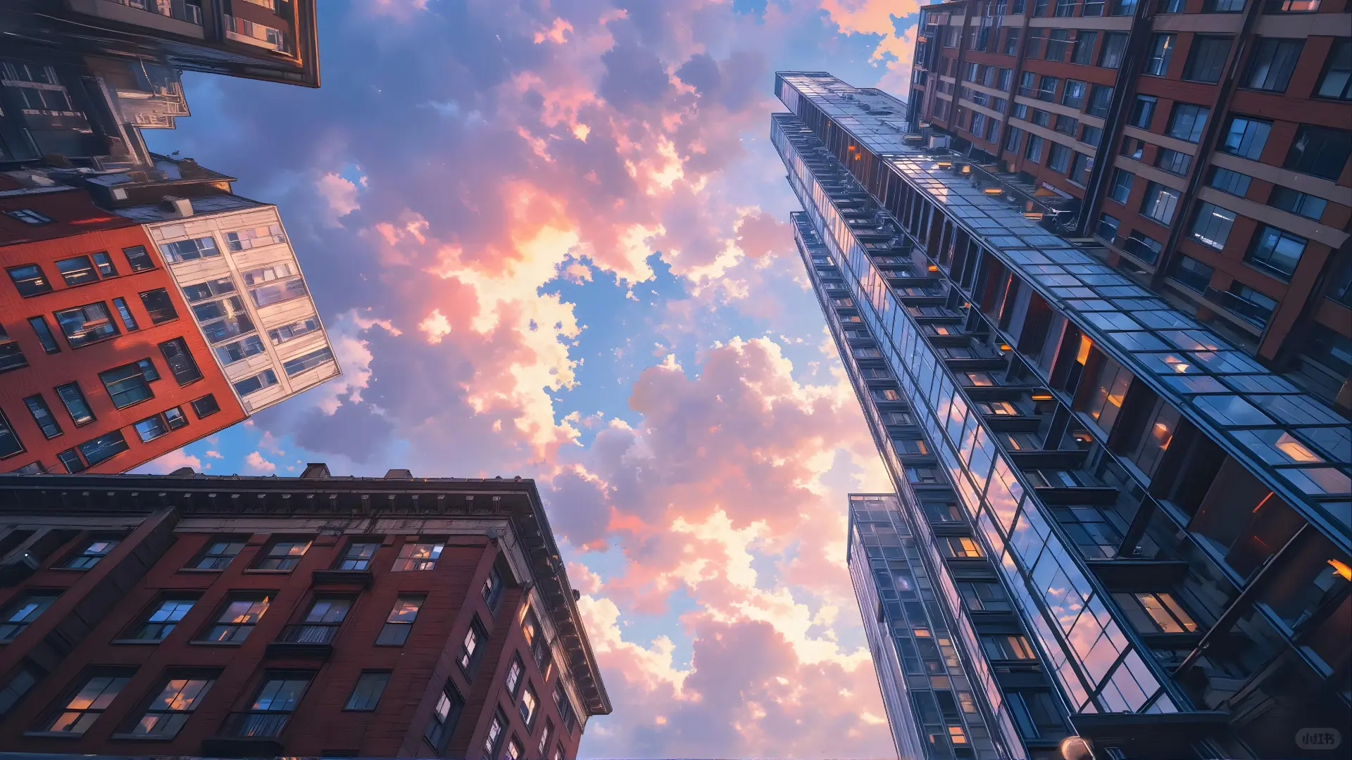 电脑壁纸 16 冬夜里的安静小镇