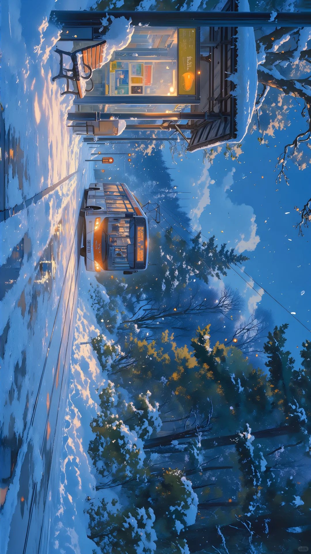 电脑壁纸 16 冬夜里的安静小镇