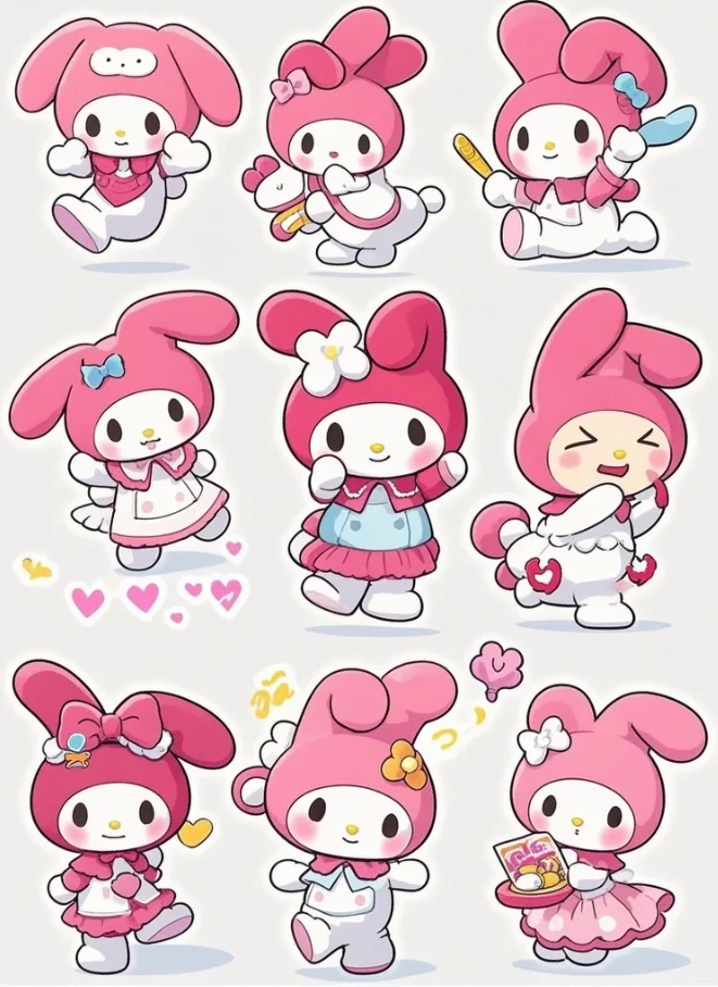 美乐蒂表情包贴纸分享||ai绘画