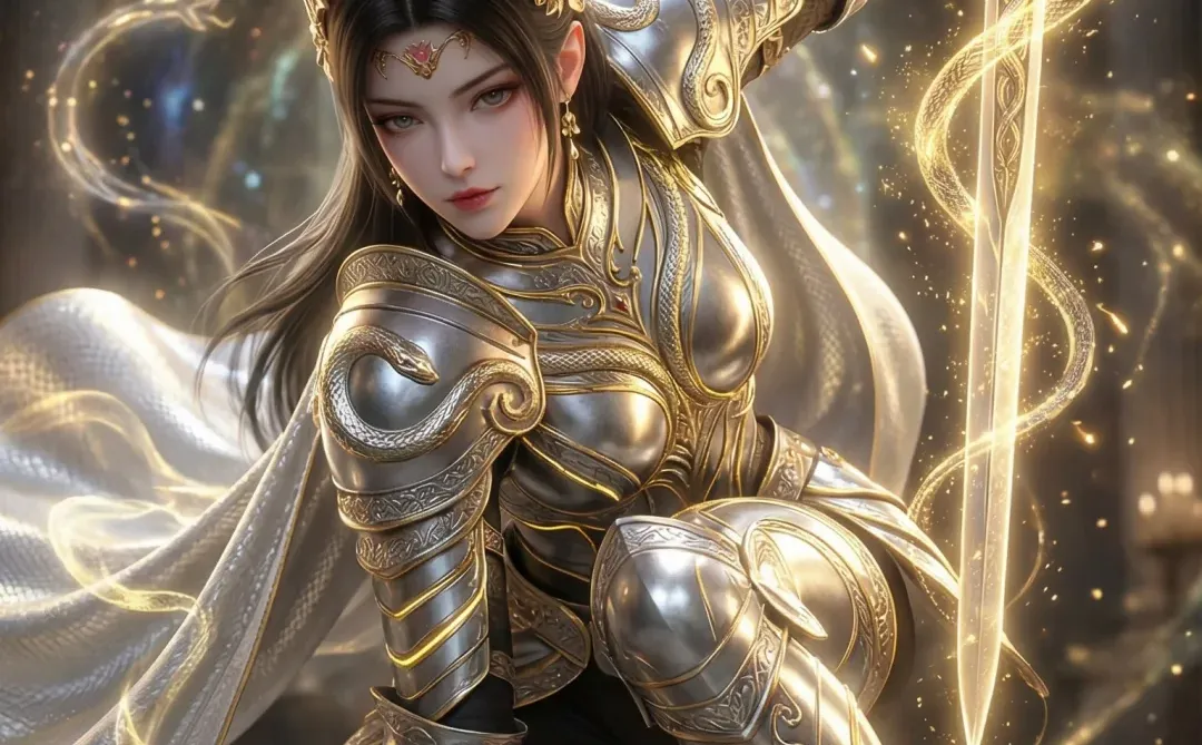 斗破苍穹女角色设定图—光明骑士2，含提示词