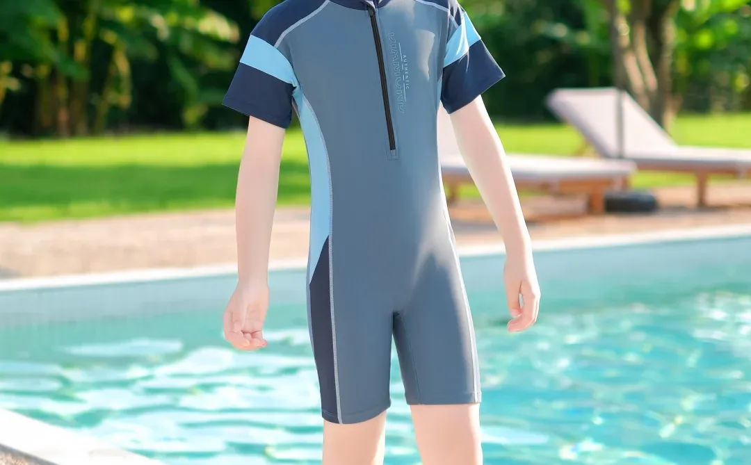 这件灰蓝撞色竞速泳衣！真的泰酷啦！💙