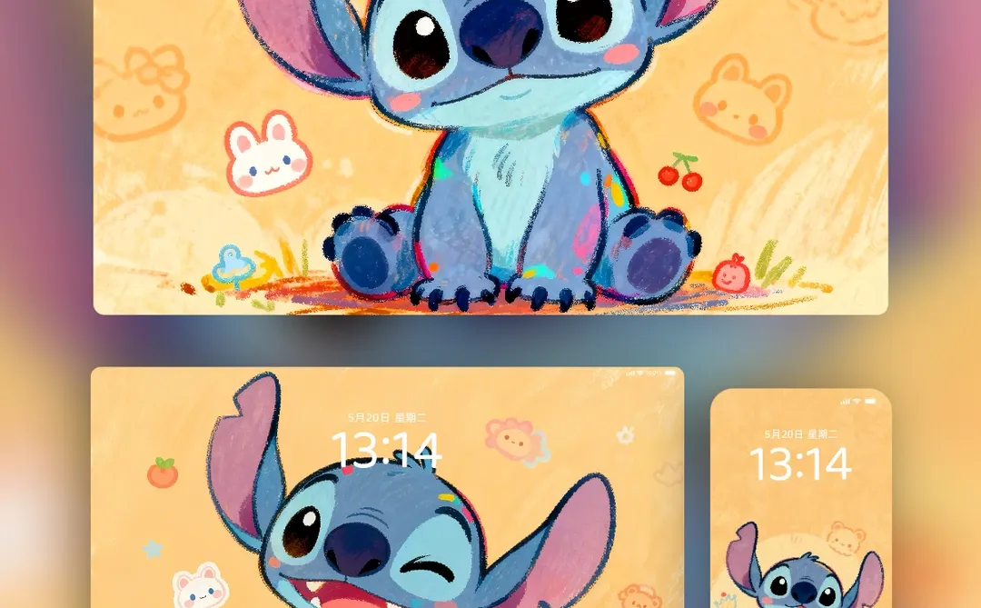 私藏史迪仔壁纸分享，可爱到心巴上 💙