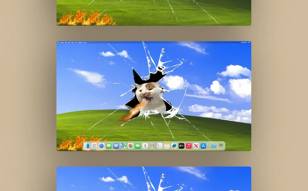 破屏暴躁猫｜电脑平板壁纸太疯