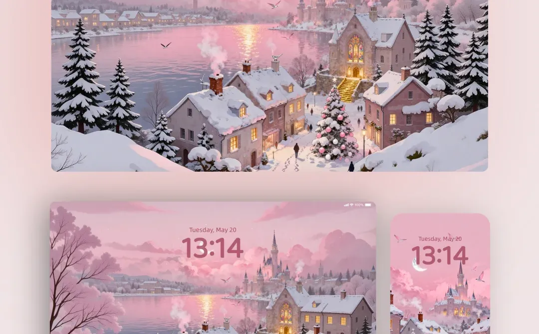 020｜暖冬粉雾城堡｜平板壁纸