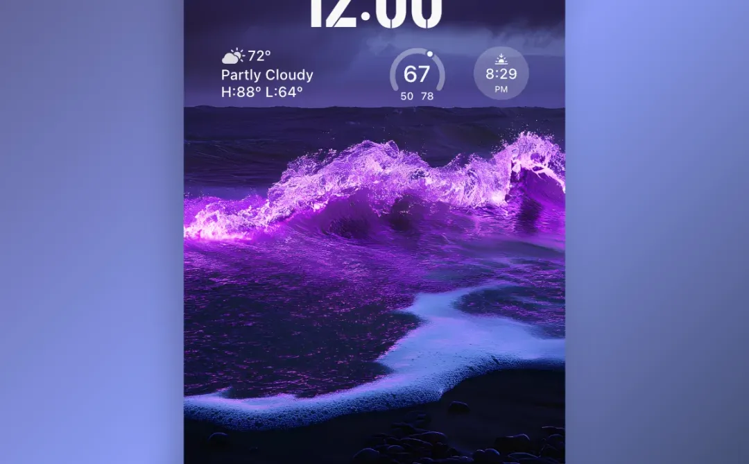 黑紫海浪壁纸 手机+平板+电脑