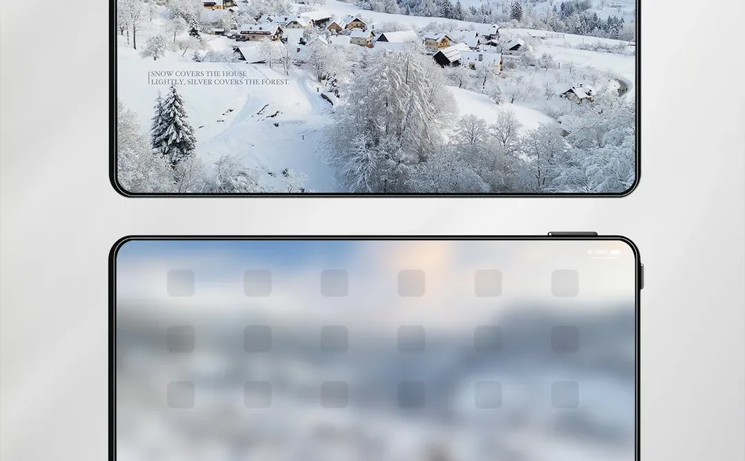 雪山小镇.iPad壁纸 纯净的白色世界