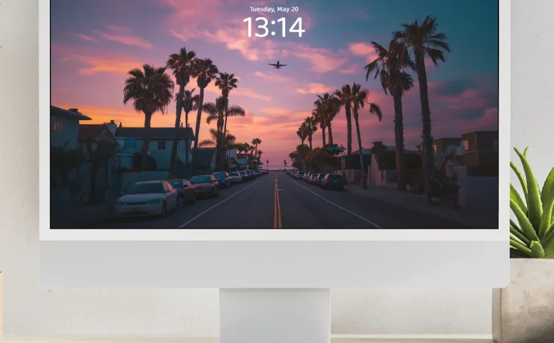 海边壁纸 l 粉色晚霞