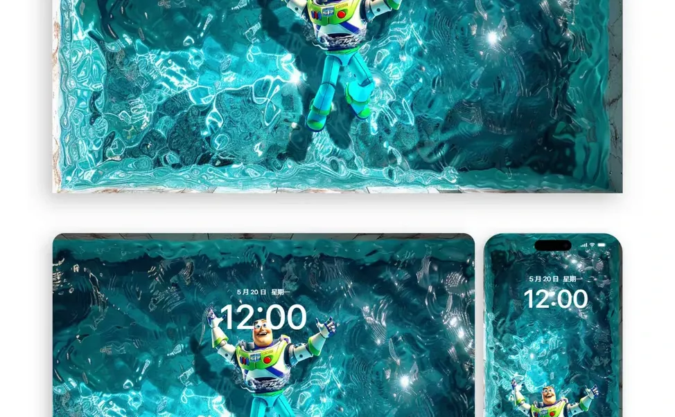 巴斯光年泳池胡迪、太可爱了！10