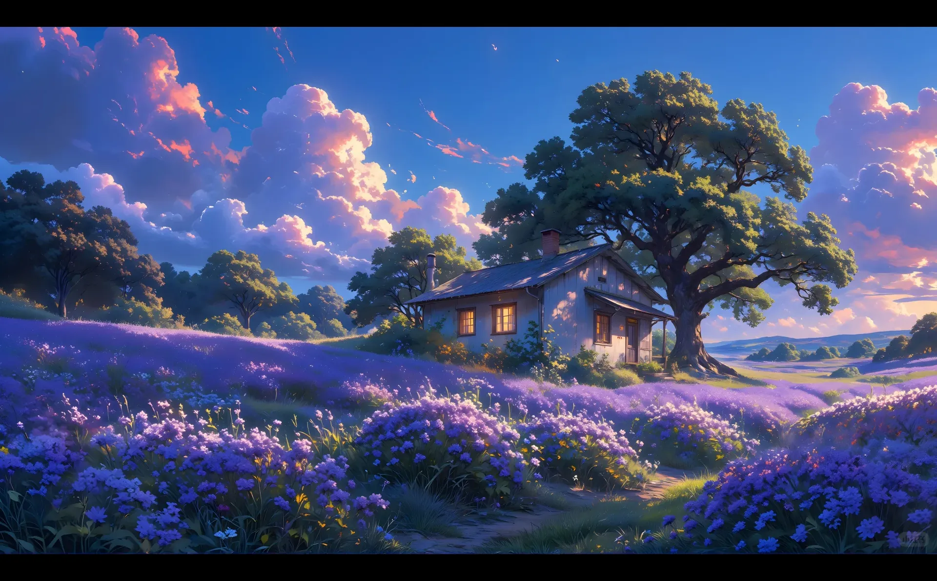 电脑壁纸 16 冬夜里的安静小镇