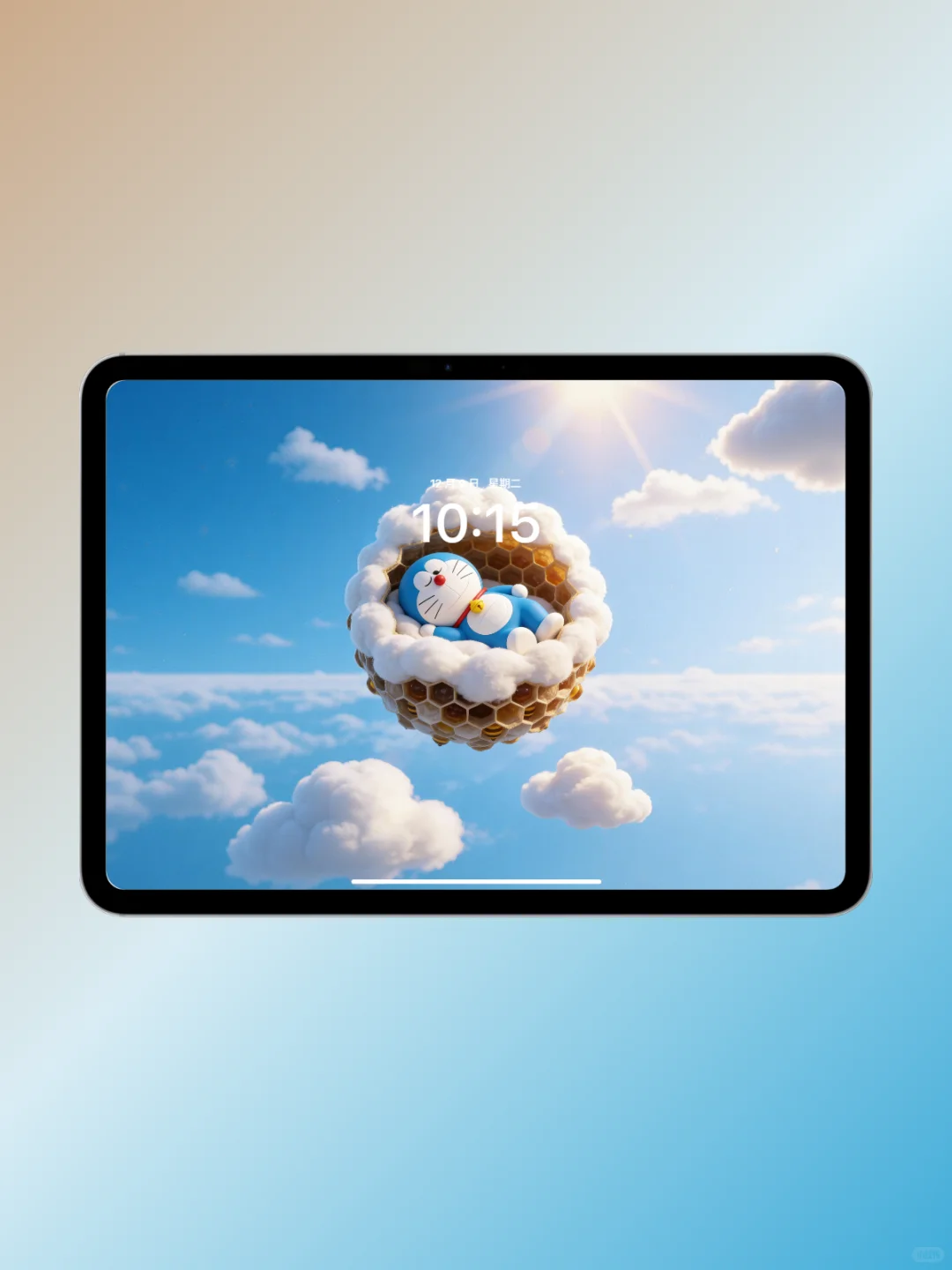 云朵蜂巢里的哆啦A梦好萌|ipad壁纸