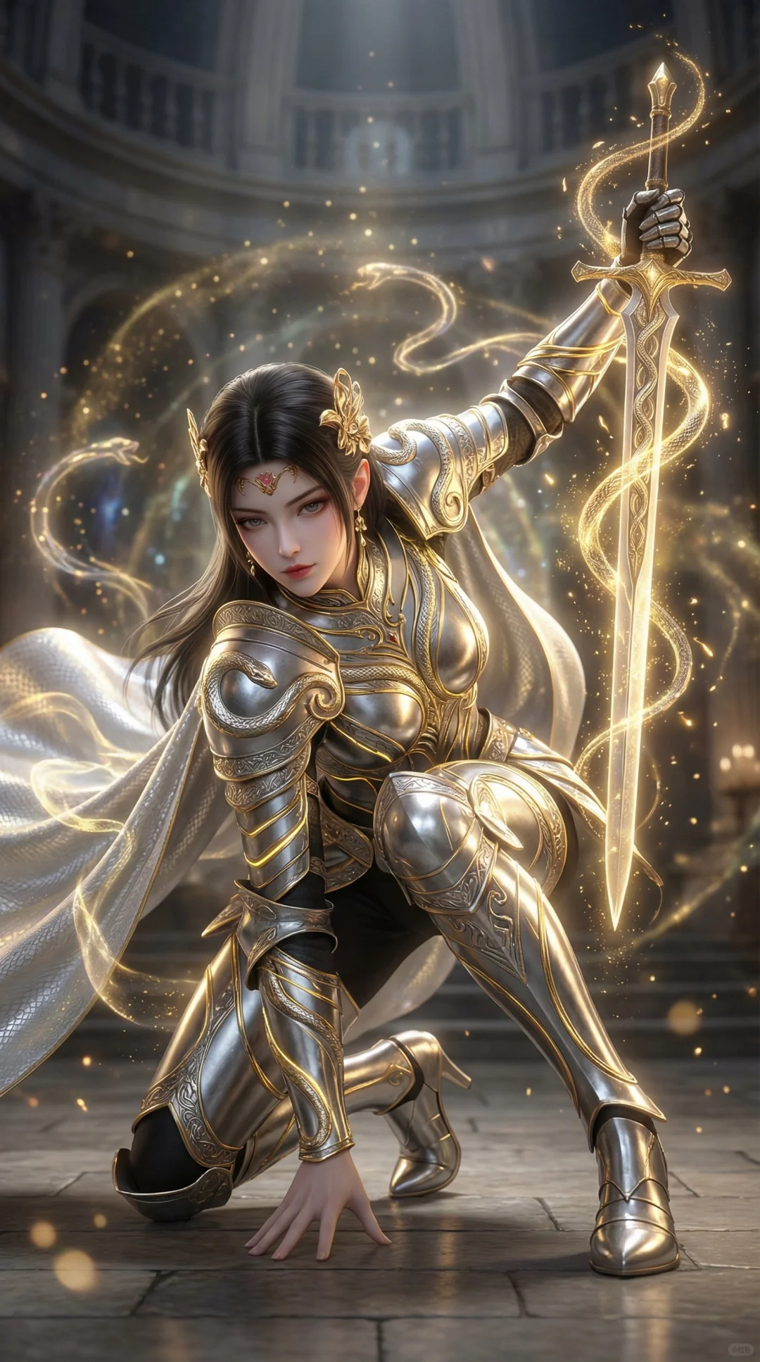 斗破苍穹女角色设定图—光明骑士2，含提示词