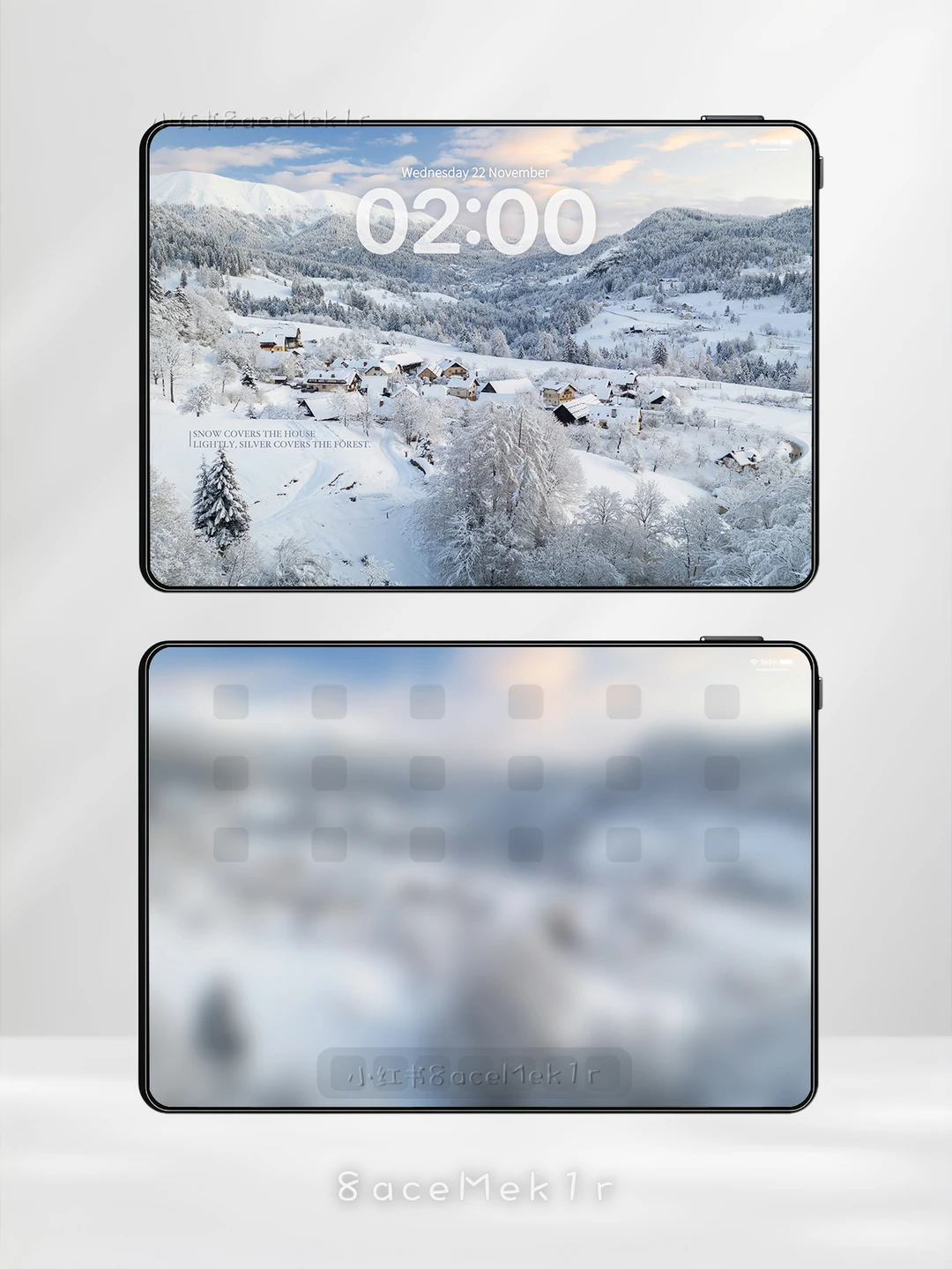 雪山小镇.iPad壁纸 纯净的白色世界