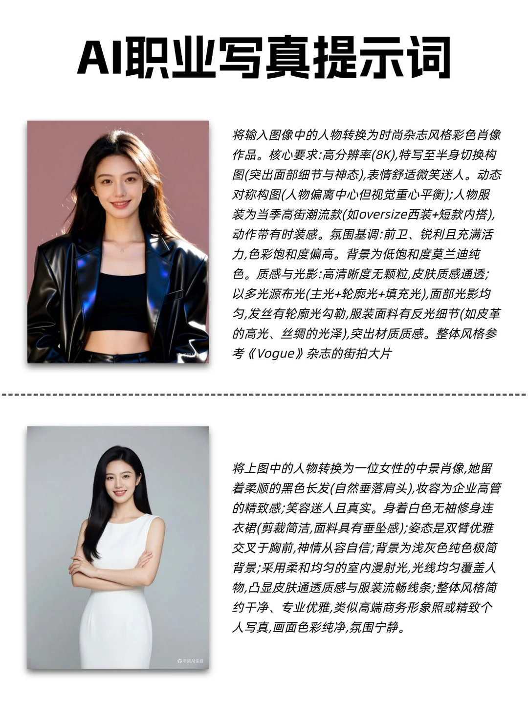 用AI一键生成9套职业写真｜附提示词