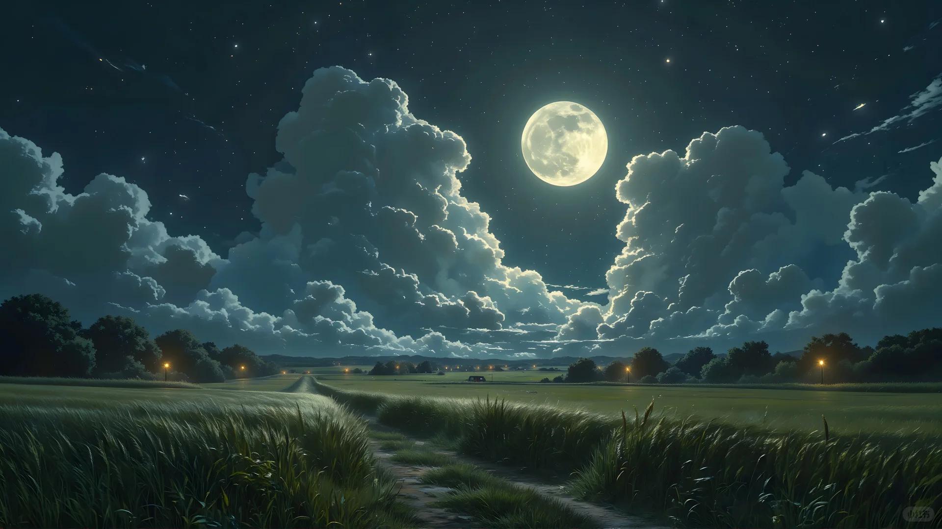 电脑壁纸 16 冬夜里的安静小镇