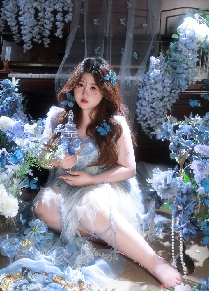 180斤纯欲甜妹来也‼️生日写真就拍蝴蝶写