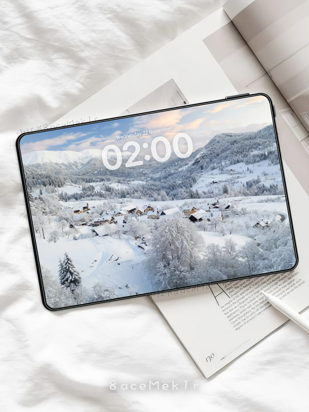 雪山小镇.iPad壁纸 纯净的白色世界