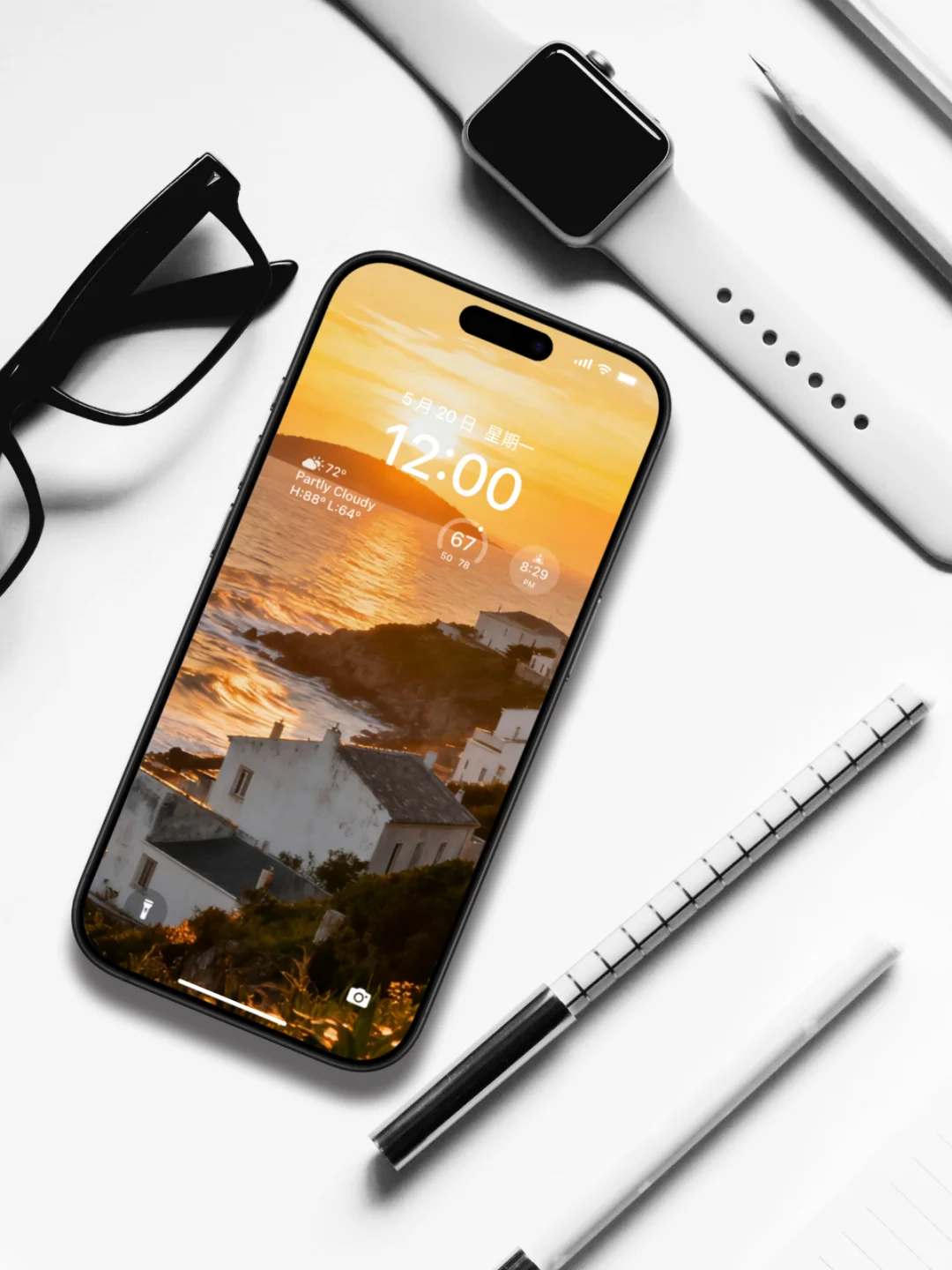 电脑壁纸 A-12落日双镜