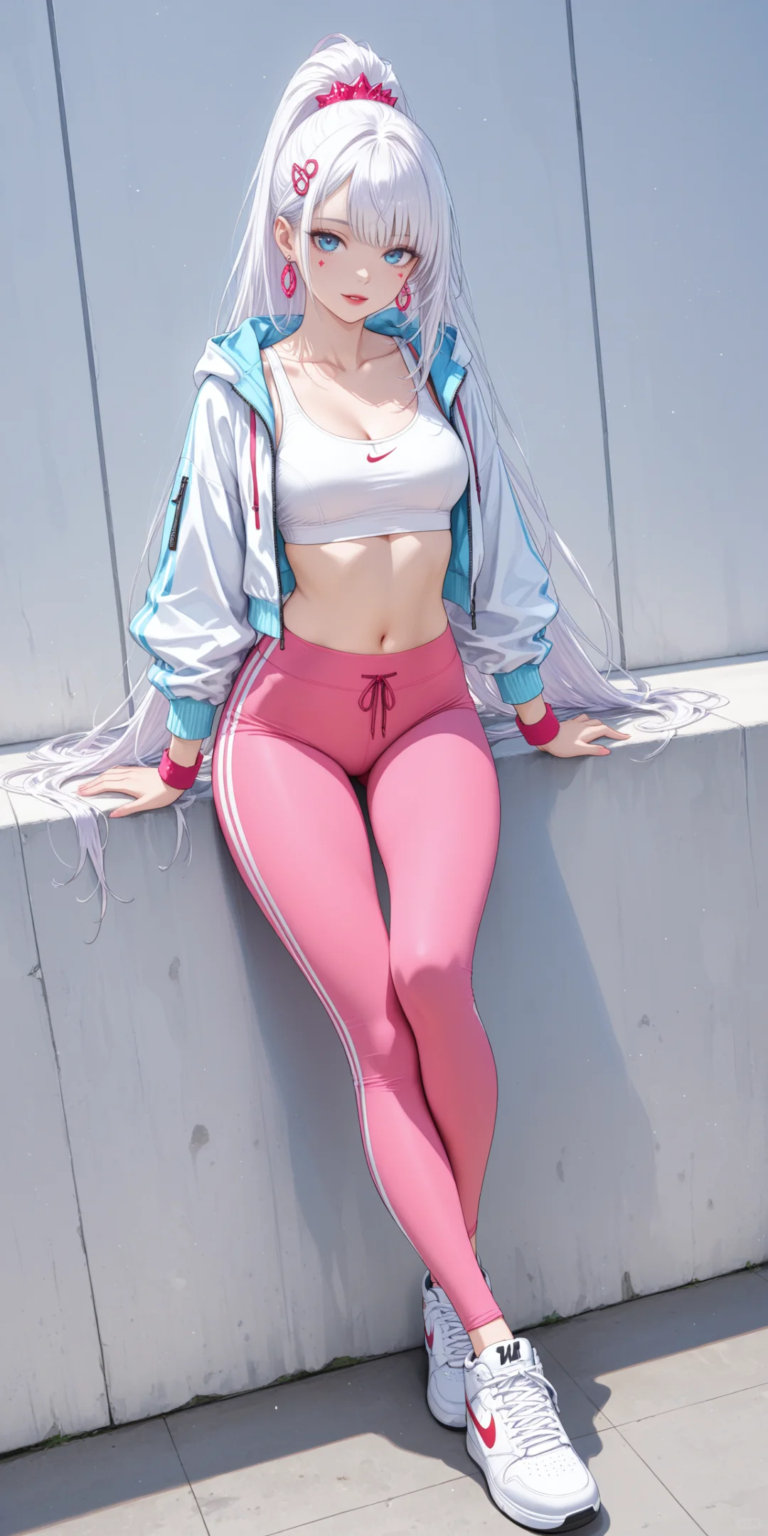 粉色紧身不要太性感（点击全屏）