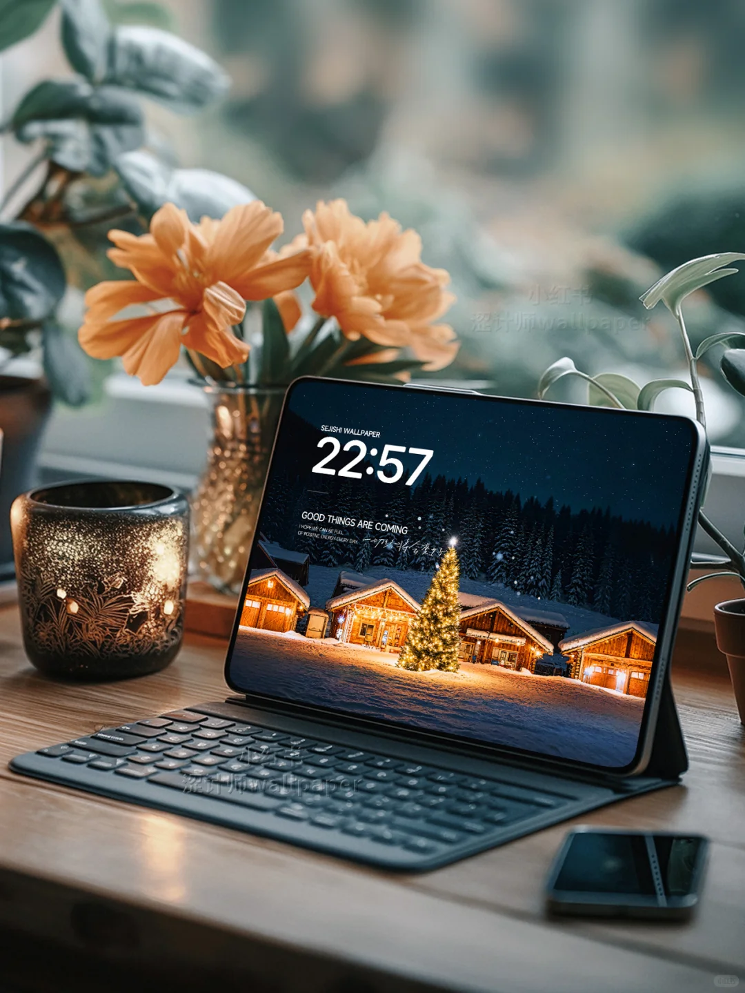 美到窒息的圣诞氛围感的平板壁纸｜A250