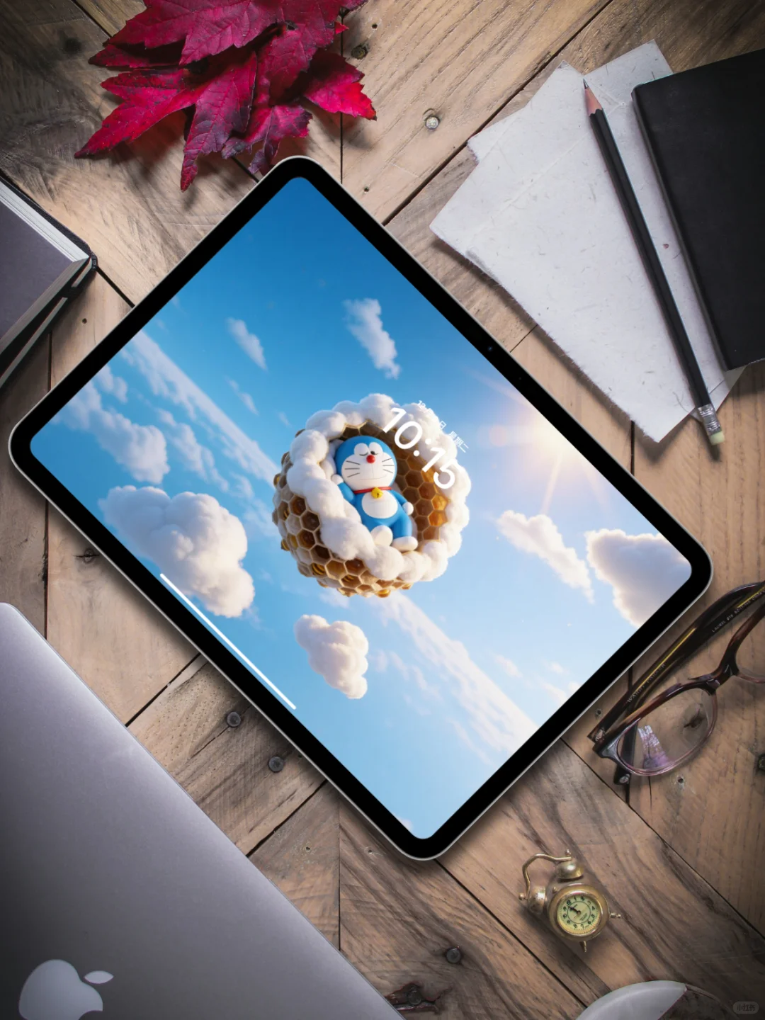 云朵蜂巢里的哆啦A梦好萌|ipad壁纸