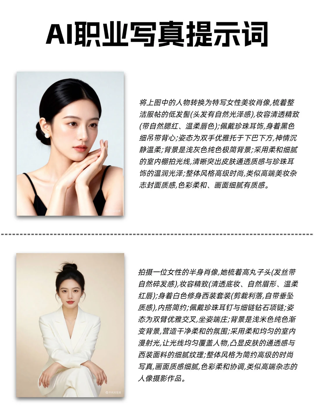 用AI一键生成9套职业写真｜附提示词