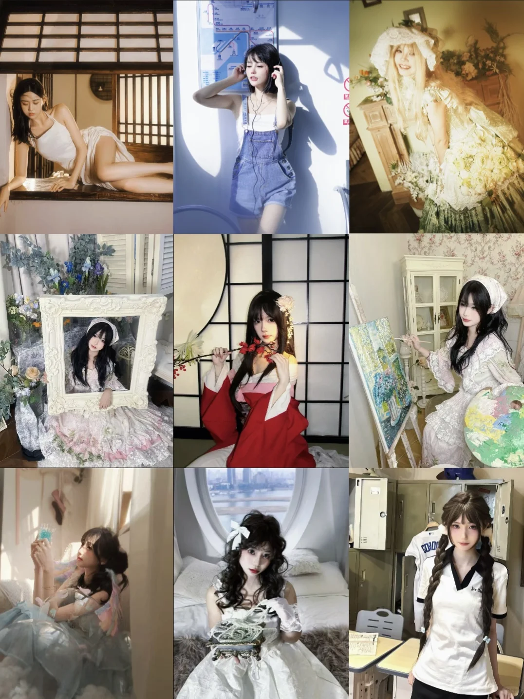 女大学生勇闯自拍馆，40➕拍九套写真