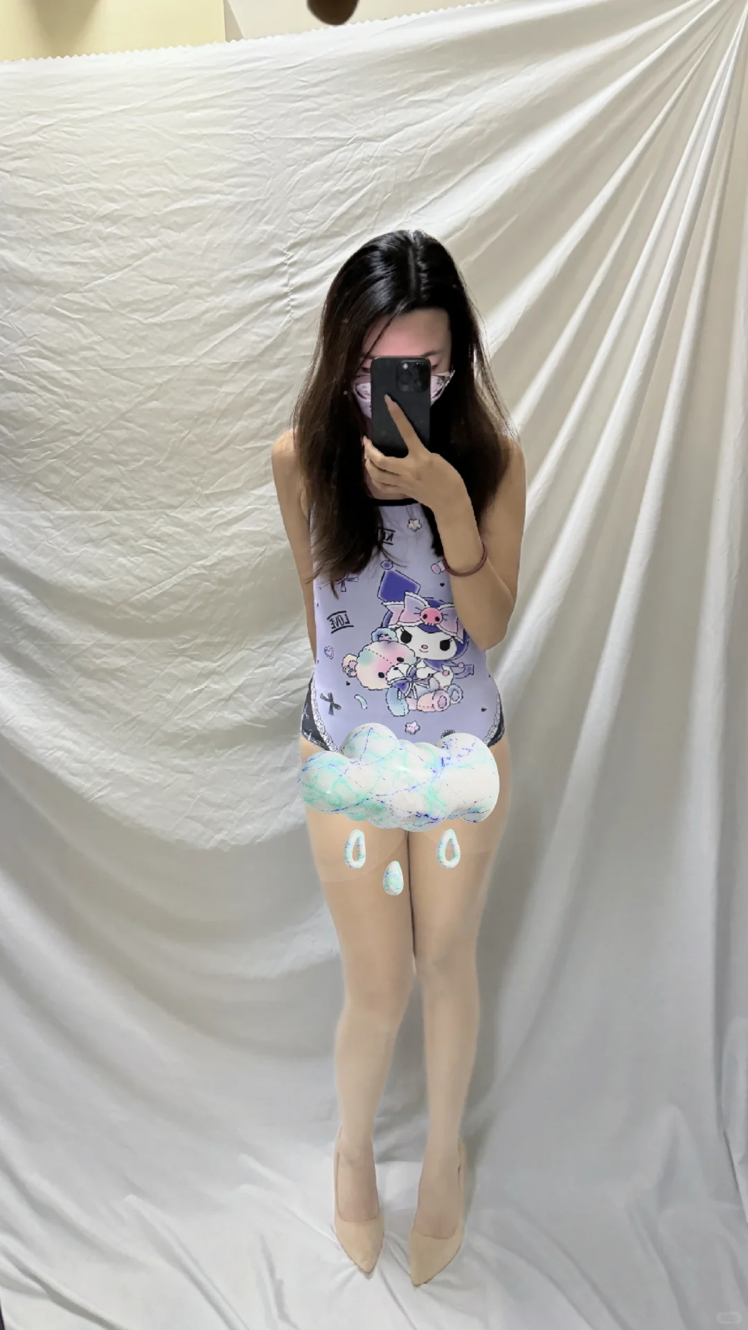 紫色奶思库洛米泳衣💜