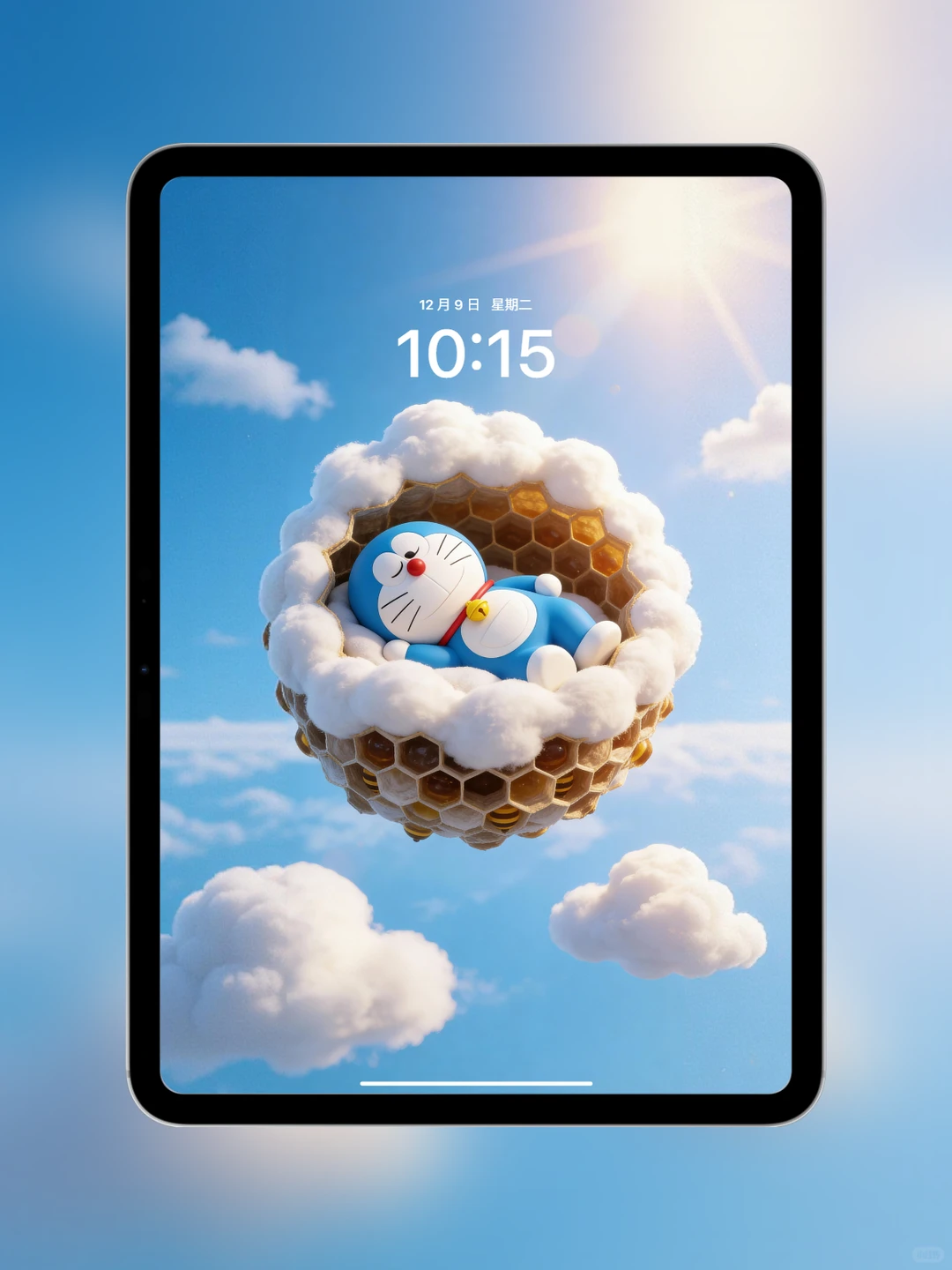 云朵蜂巢里的哆啦A梦好萌|ipad壁纸