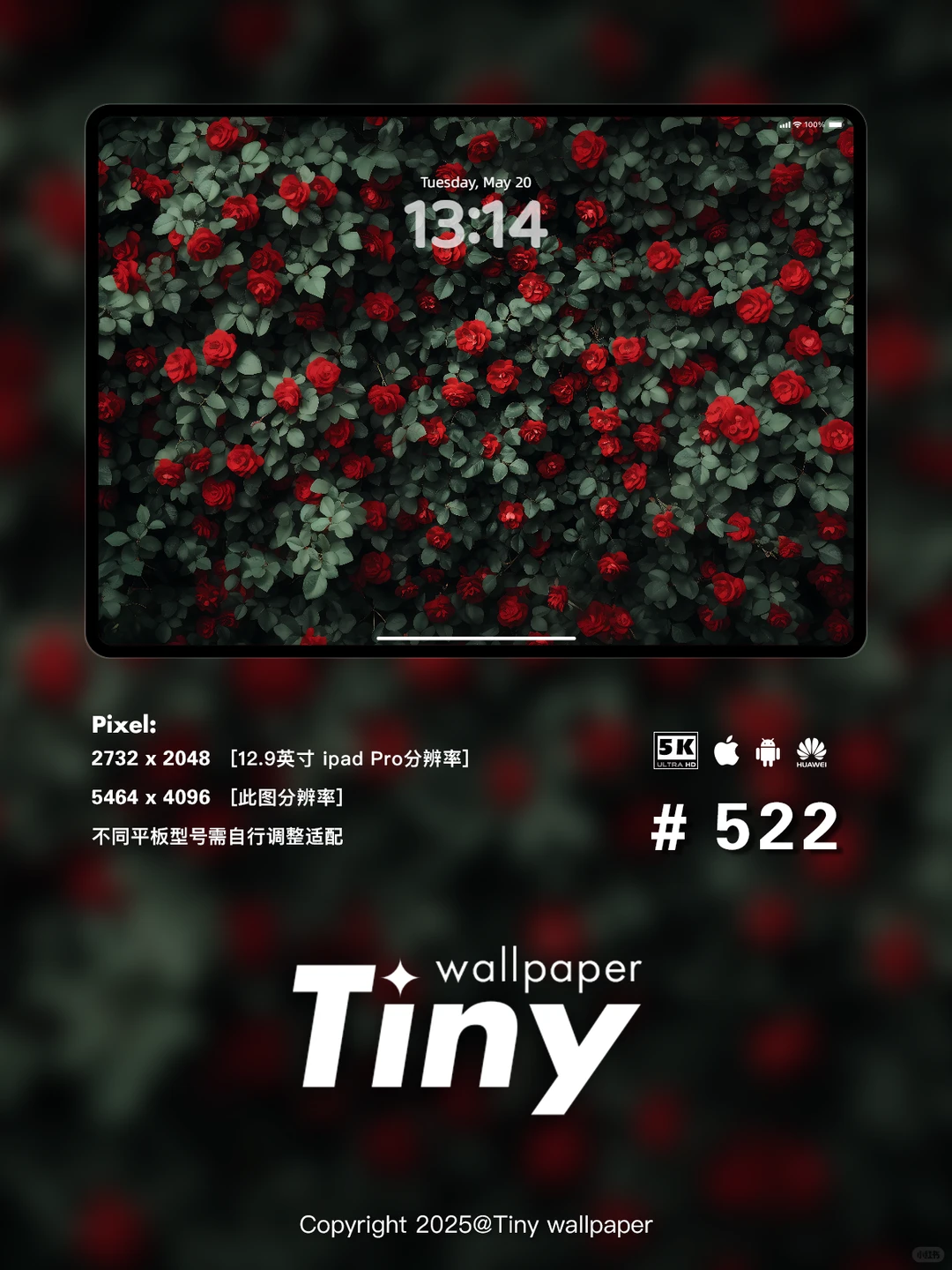 绿叶红花 壁纸4端丨高级感花朵壁纸