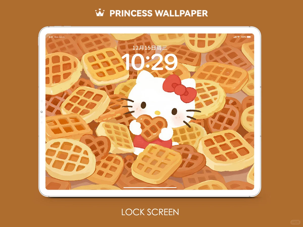 1112#🥞HelloKitty满屏华夫饼❣️平板壁纸