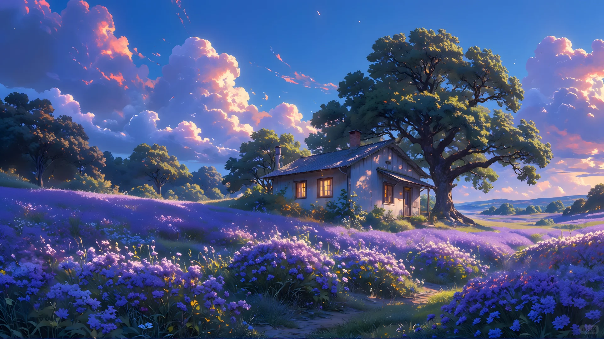 电脑壁纸 16 冬夜里的安静小镇