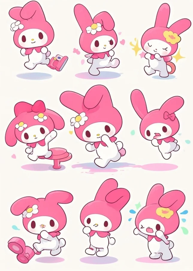 美乐蒂表情包贴纸分享||ai绘画