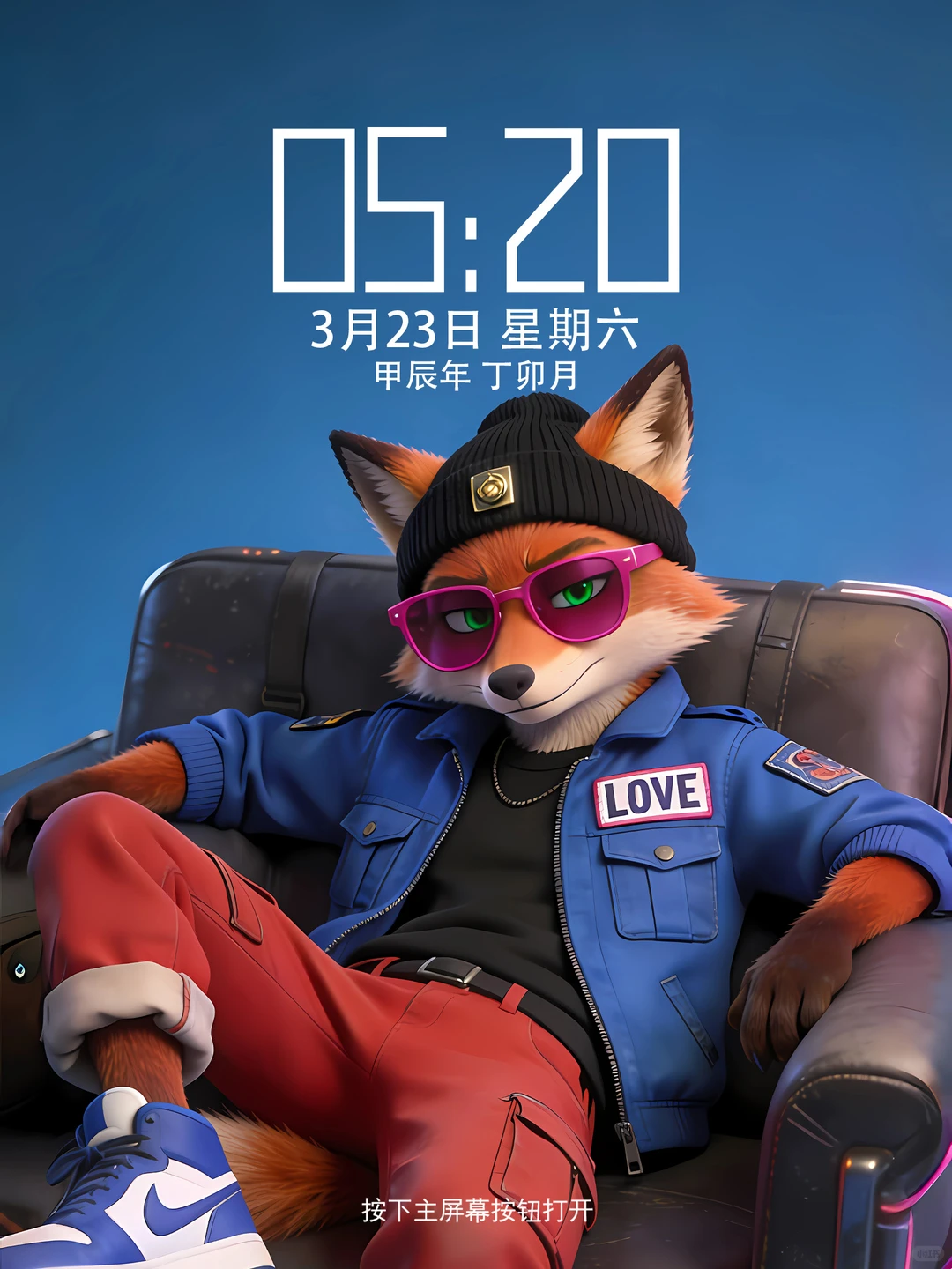 疯狂动物城痞帅尼克丨克莱因蓝系列丨4K壁纸