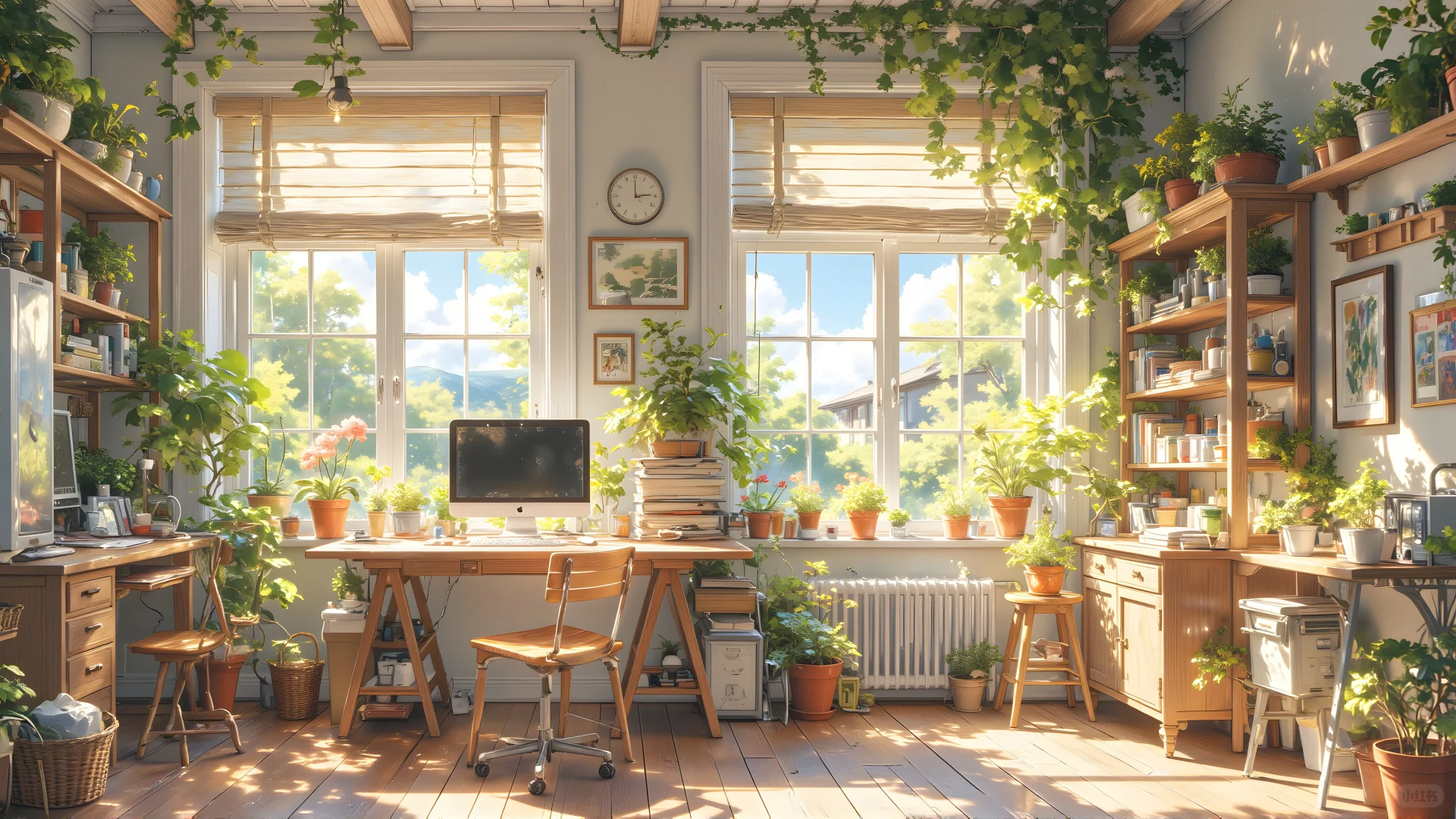 电脑壁纸 16 冬夜里的安静小镇