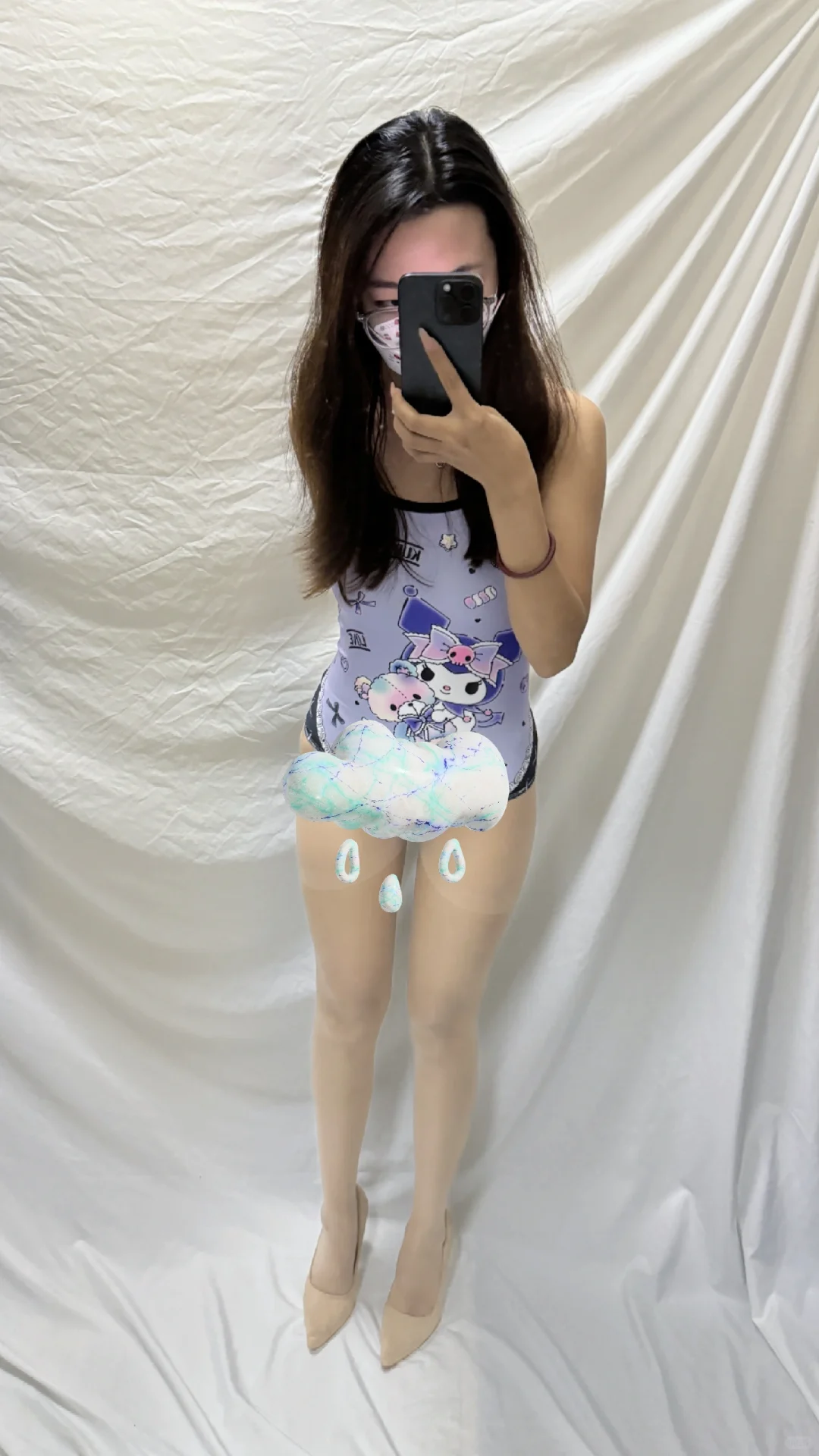 紫色奶思库洛米泳衣💜