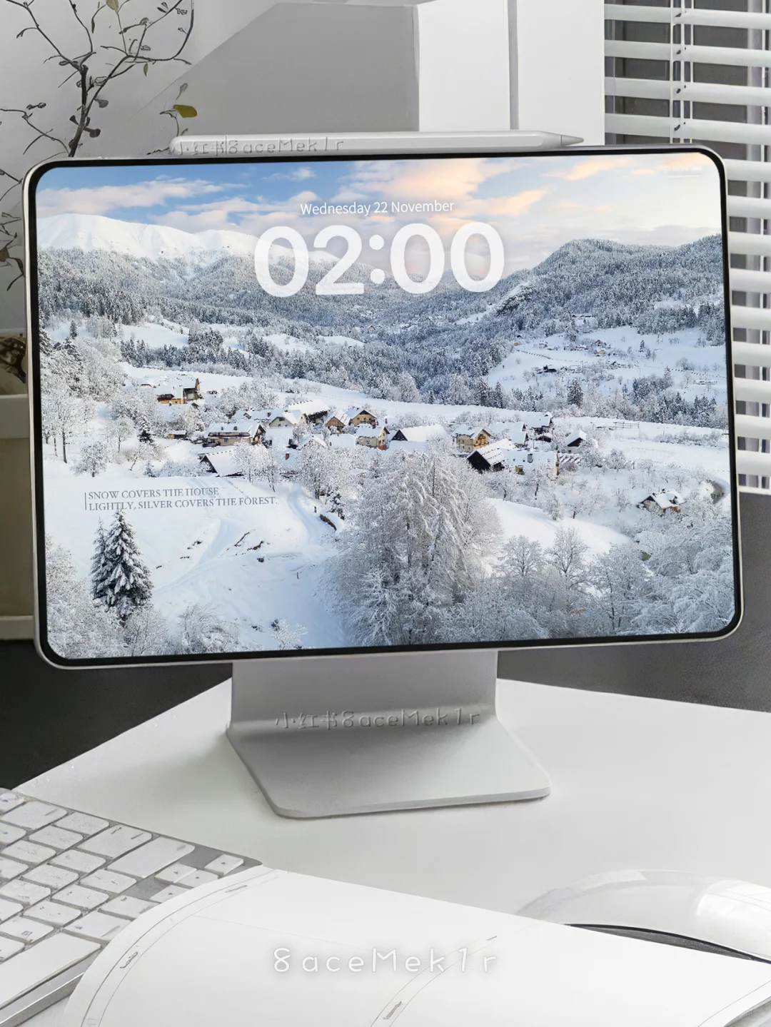 雪山小镇.iPad壁纸 纯净的白色世界