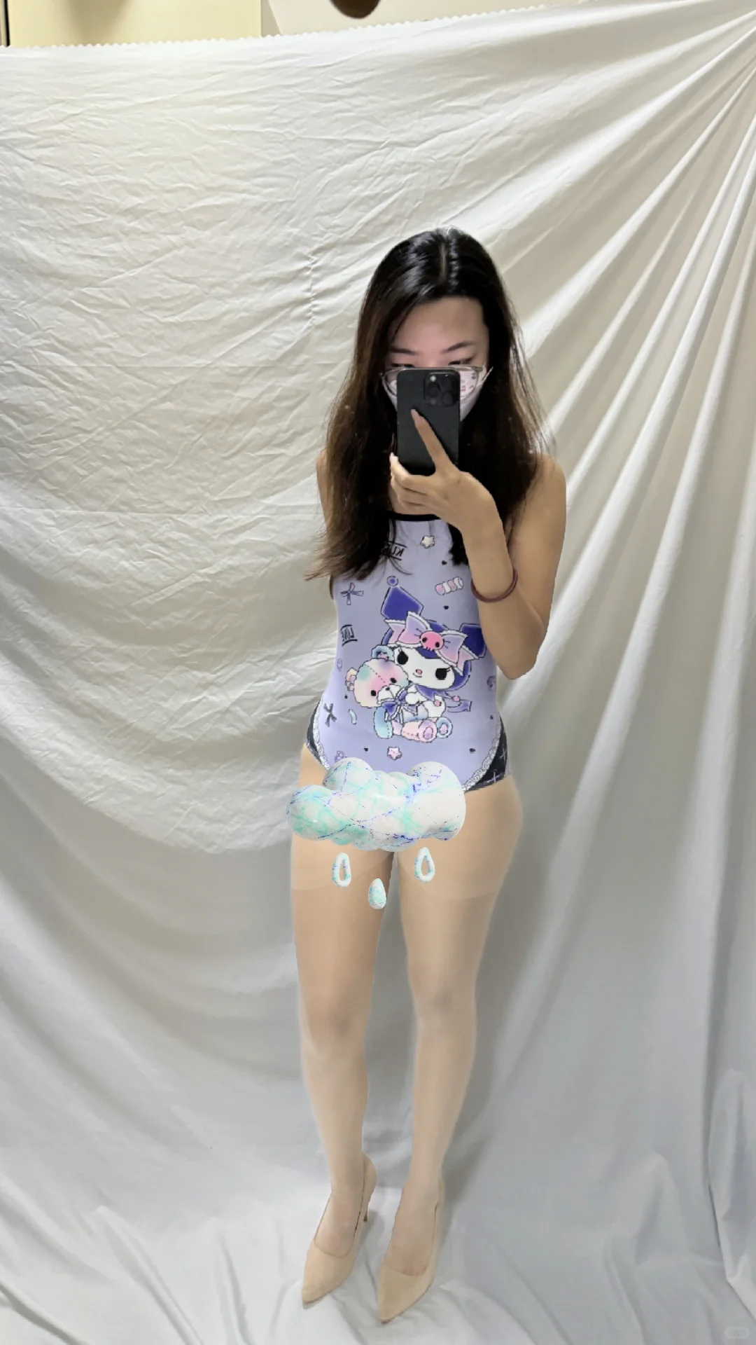 紫色奶思库洛米泳衣💜