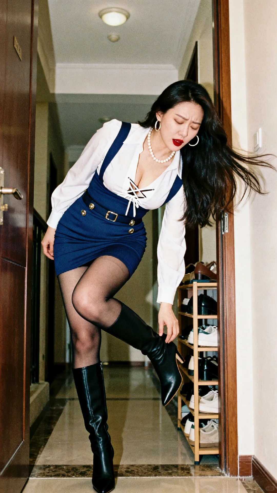 马上迟到了，牛奶又打翻了，真麻烦