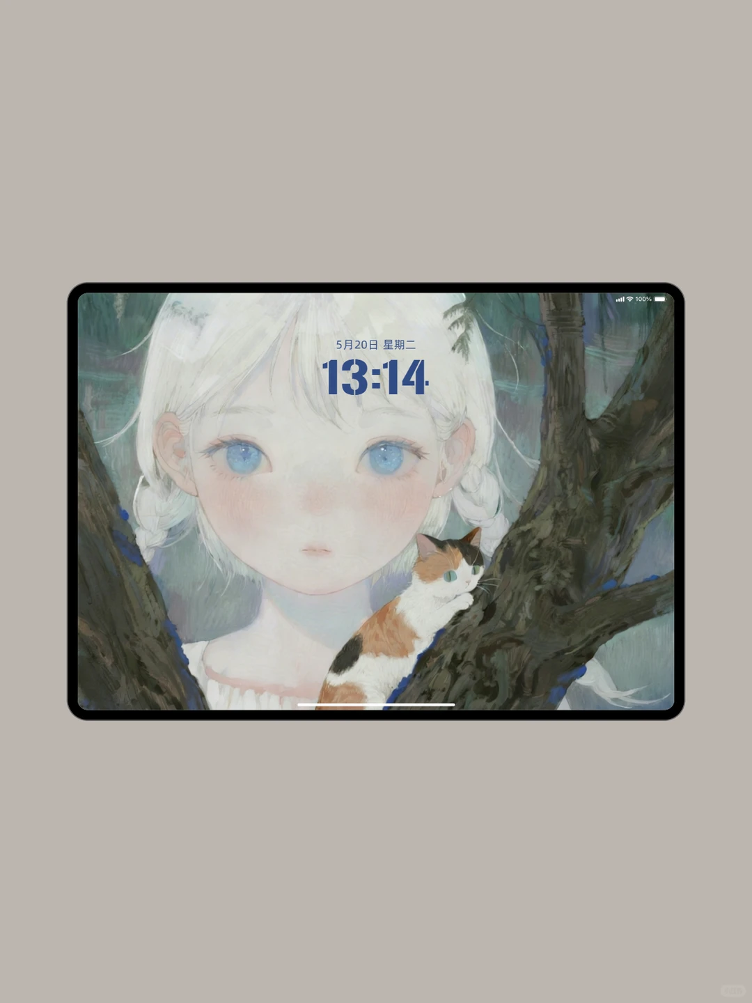 林间少女与猫｜壁纸氛围感绝了