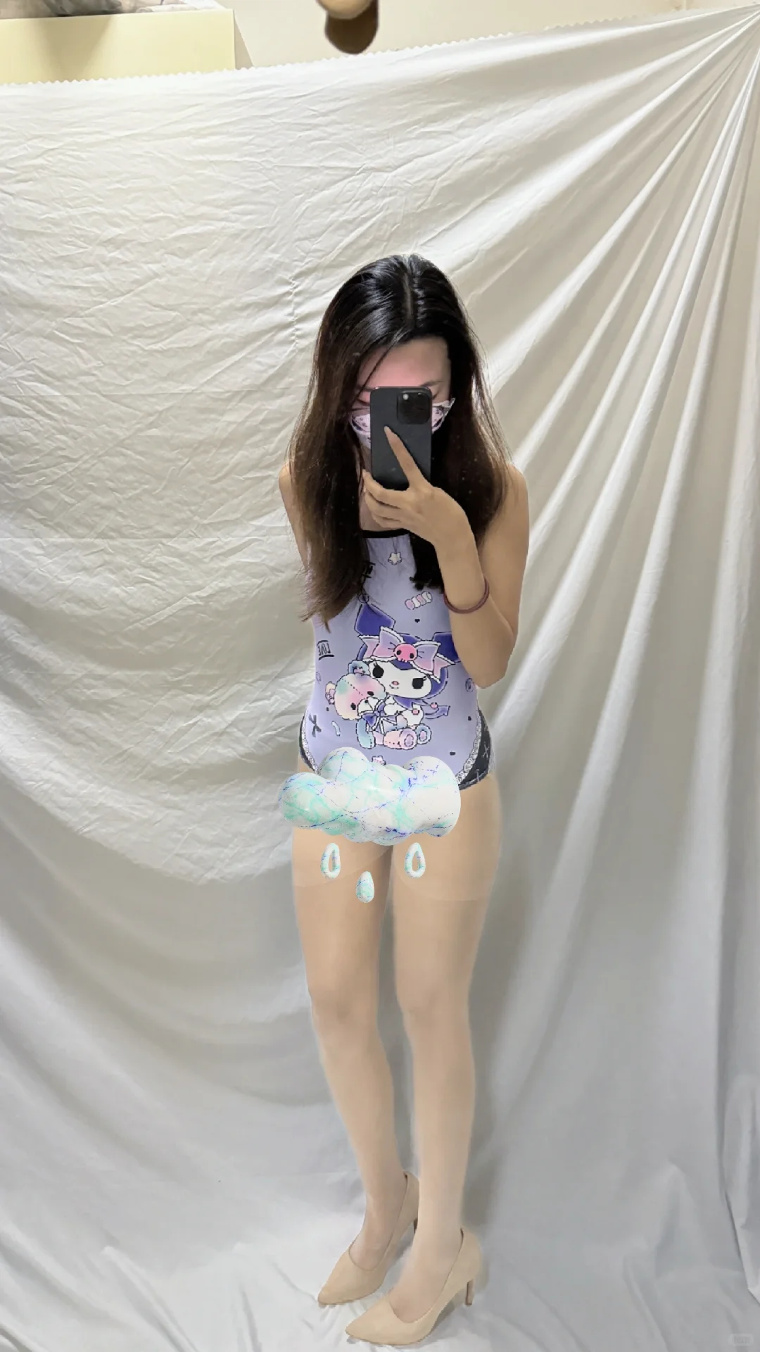 紫色奶思库洛米泳衣💜