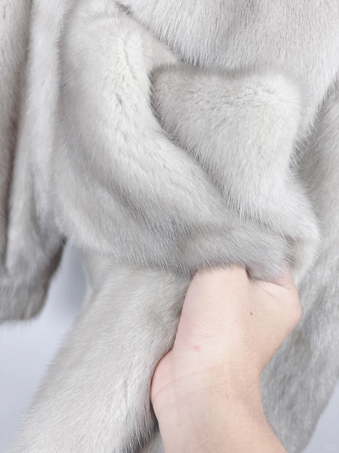 vintage进口皮草整皮水貂毛宝石蓝天然色