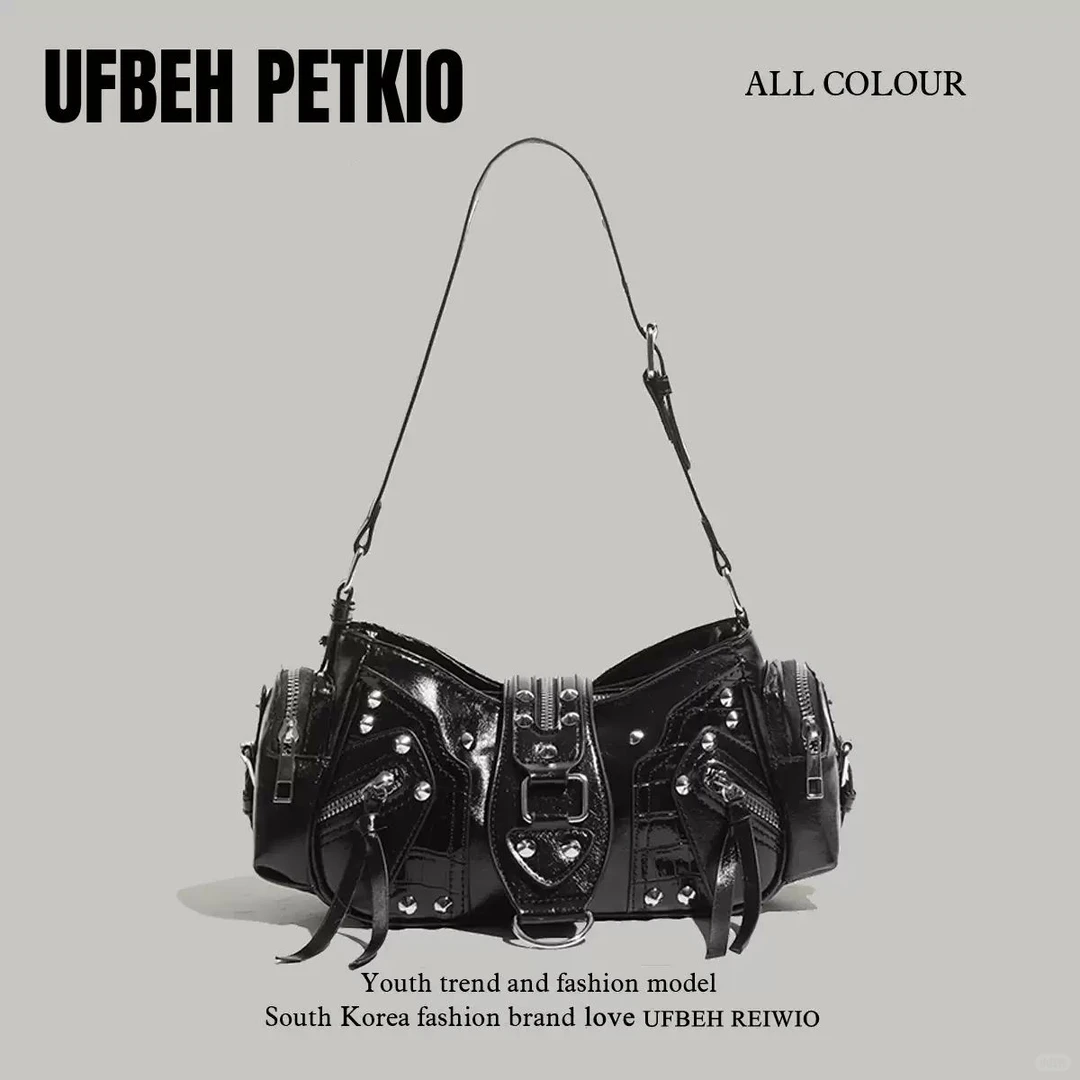 甜酷辣妹必备油蜡皮腋下包超有范儿💧