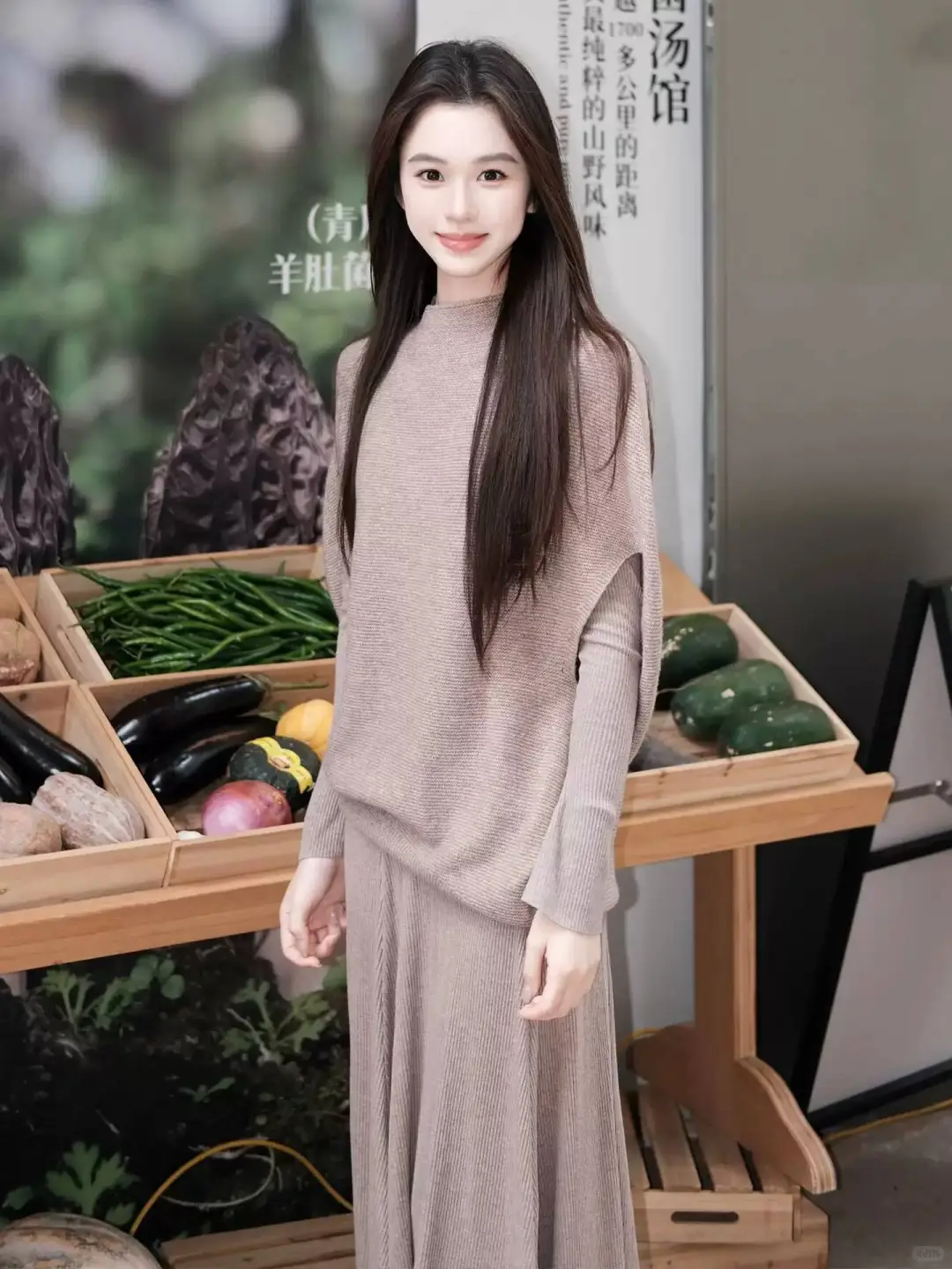 🌟高级感御姐风驼色针织连衣裙，2025秋