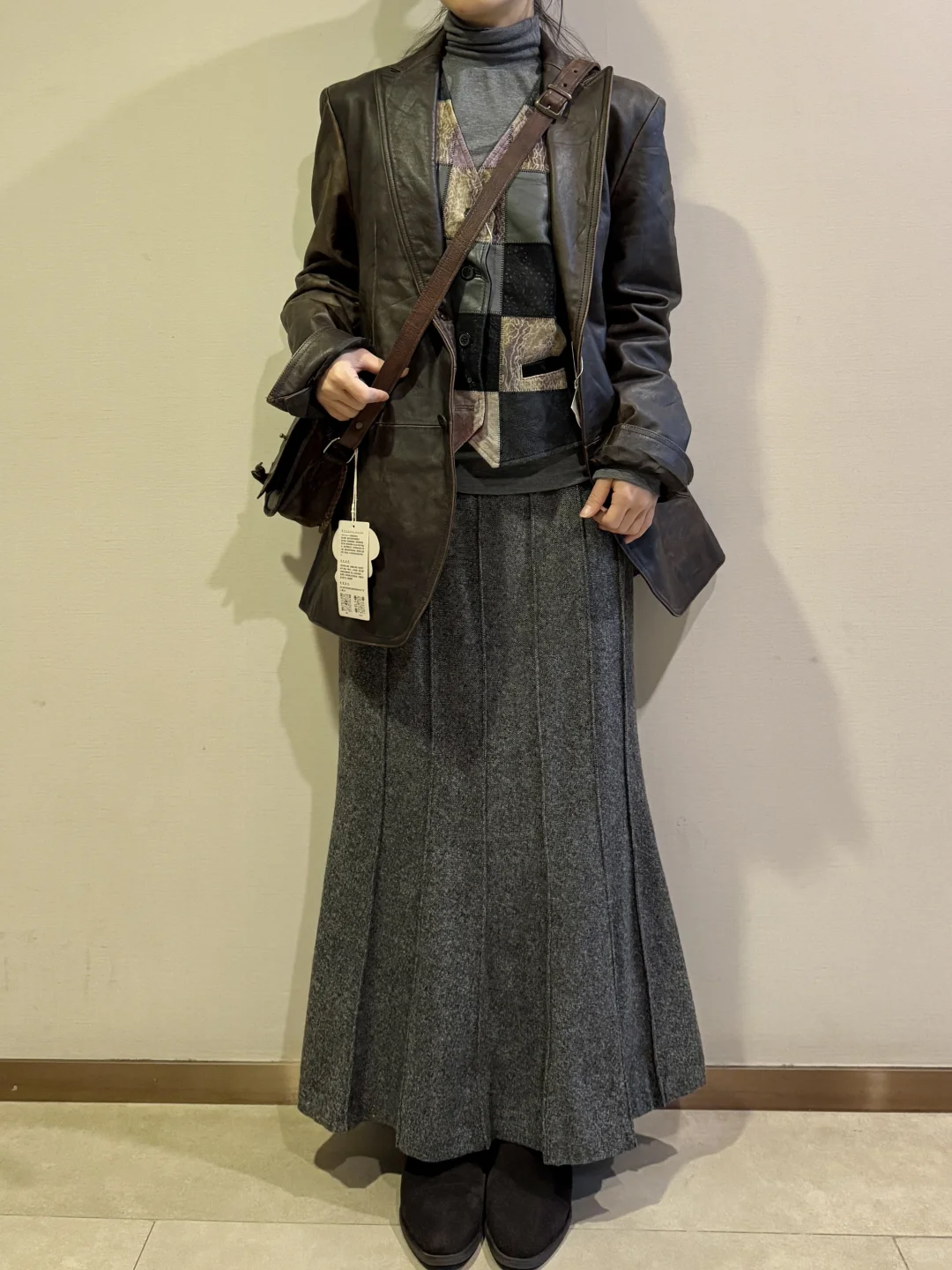 6️⃣套古着皮衣穿搭｜城市游牧风🤠