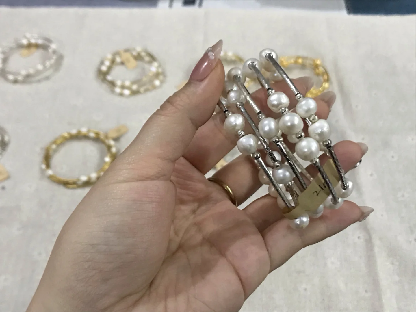 天然珍珠多圈手环