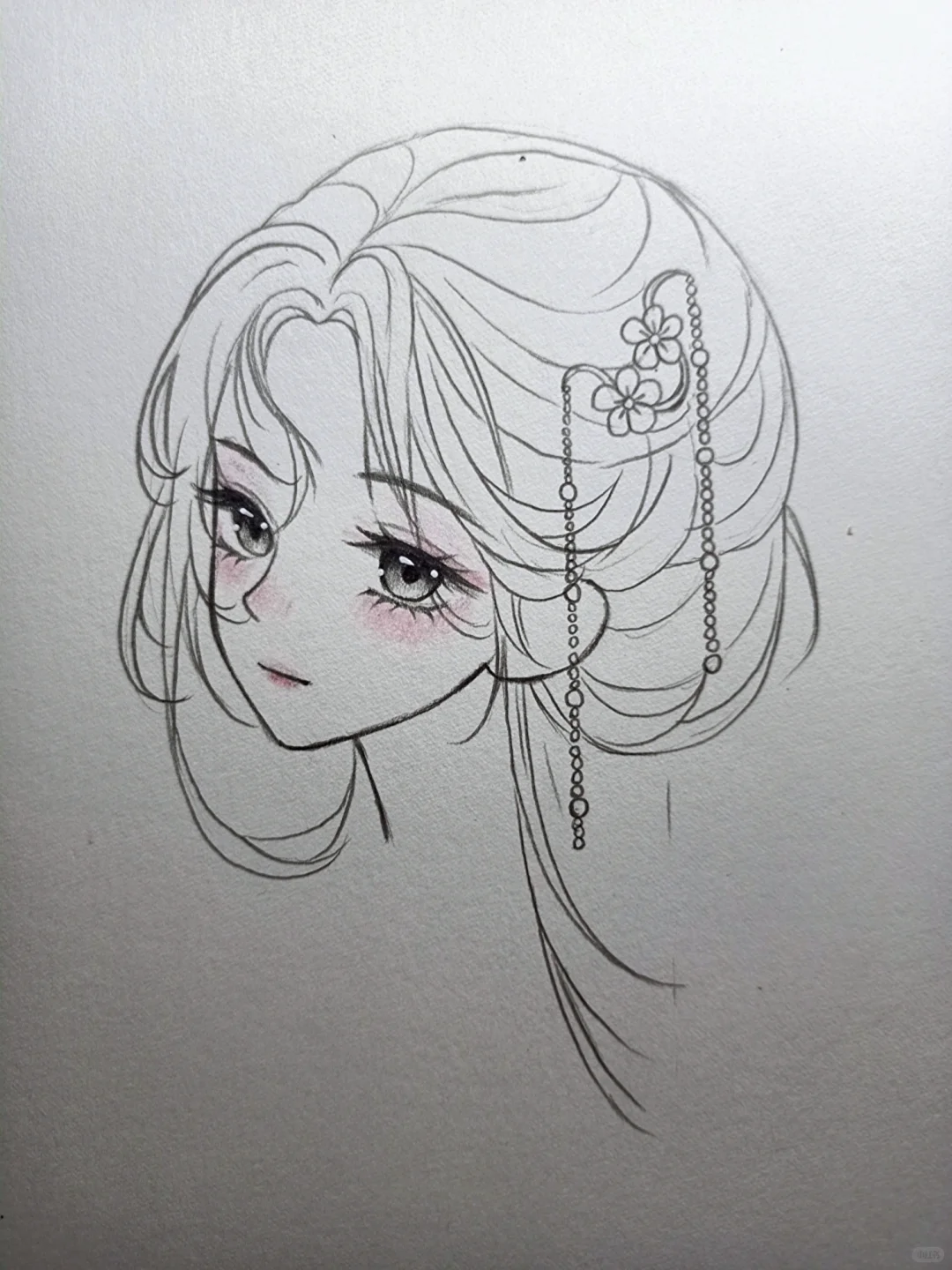 古风女生绘画过程图