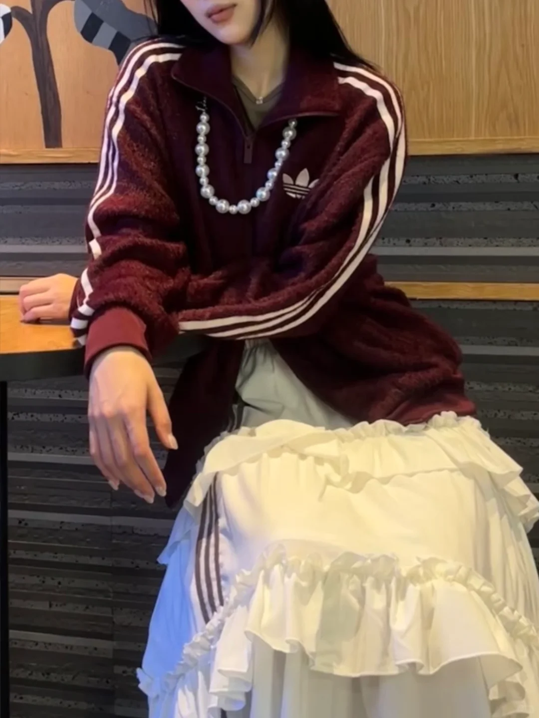 三叶草女孩的温柔开关💖阿迪粉外套也太奶啦