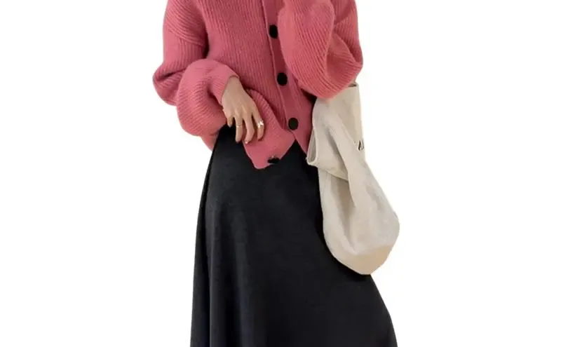 粉色针织毛衣套装裙子女秋冬季2025新💫